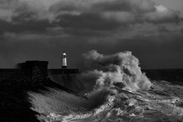 istock Storm Freya lashes Porthcawl lighthouse 1133678848