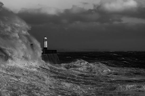 istock Storm Freya lashes Porthcawl lighthouse 1133678860