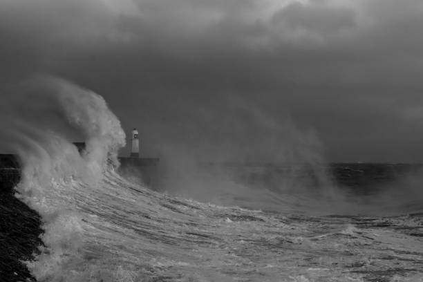 istock Storm Freya lashes Porthcawl lighthouse 1133678914