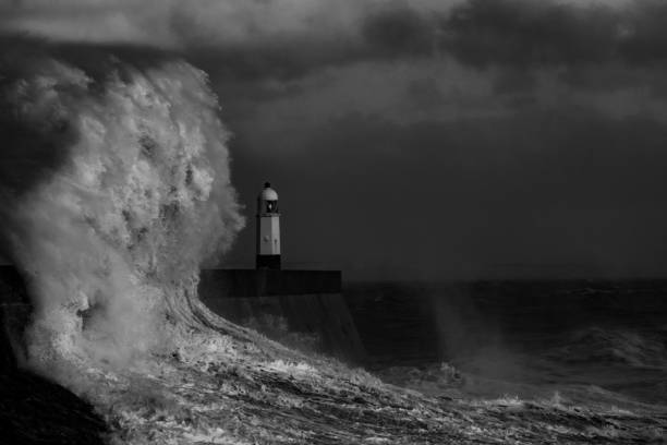 istock Storm Freya lashes Porthcawl lighthouse 1133678917