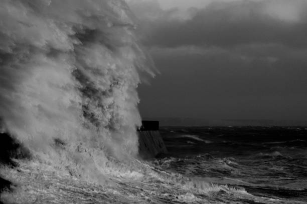 istock Storm Freya lashes Porthcawl lighthouse 1133678922