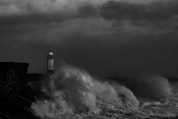 istock Storm Freya lashes Porthcawl lighthouse 1133678936