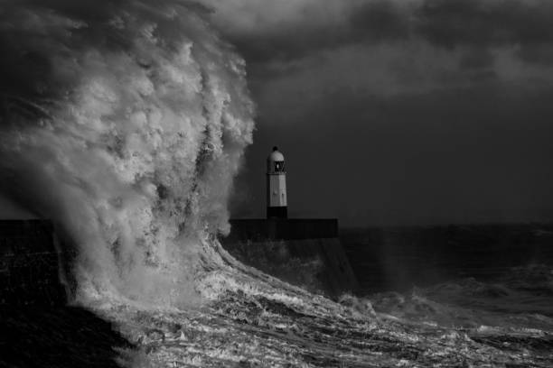 istock Storm Freya lashes Porthcawl lighthouse 1133678952