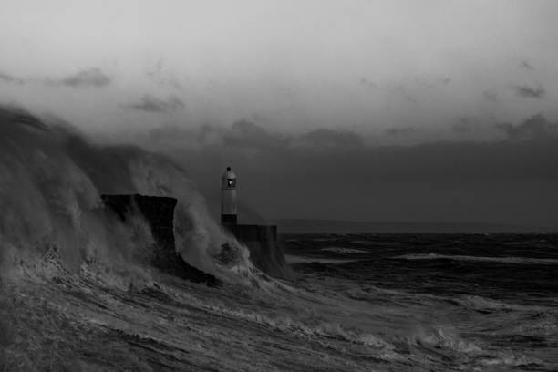 istock Storm Freya lashes Porthcawl lighthouse 1133678975