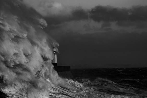 istock Storm Freya lashes Porthcawl lighthouse 1133678979