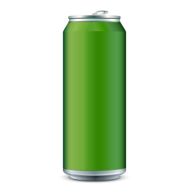 istock Green Metal Aluminum Beverage Drink Can 500ml. Ready For Your Design. Product Packing Vector EPS10 1133679173