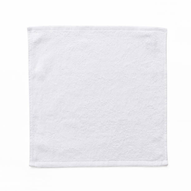 istock White cotton towel mock up template square size fabric wiper isolated on white background with clipping path, flat lay top view 1133692581