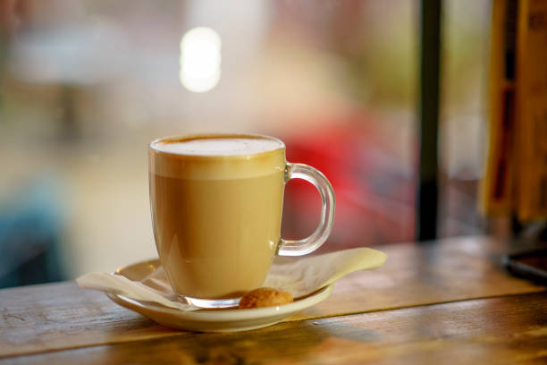 Coffee Latte on wooden table
