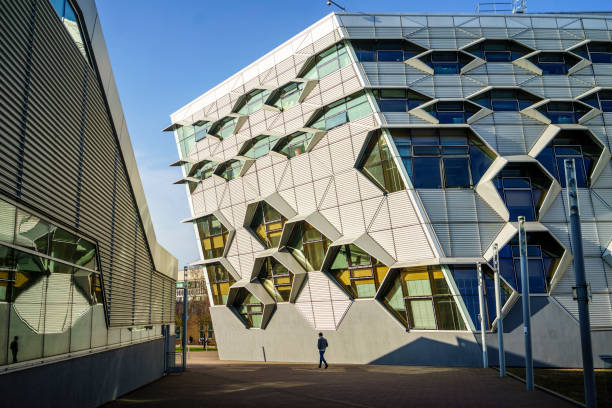 Coventry, UK - February 23, 2019 : University of Coventry in UK, Exterior view of smart Engineering Building