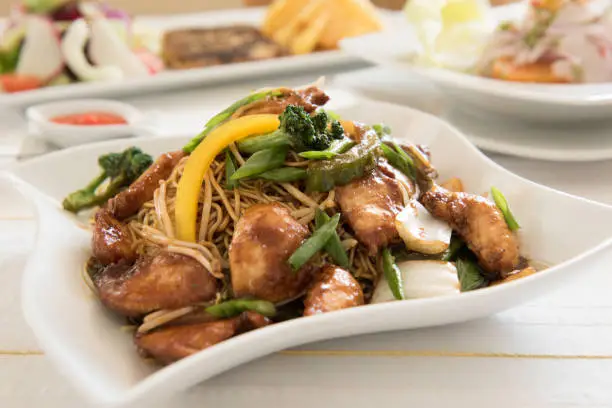 Photo of Chicken chow mein a popular oriental dish available at chinese take outs