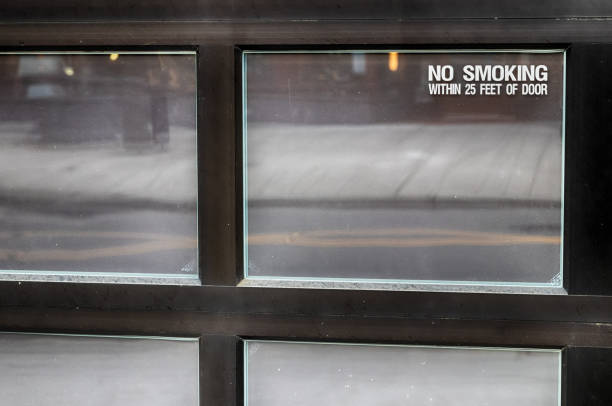 istock Abstract window with no smoking sign 1133701210