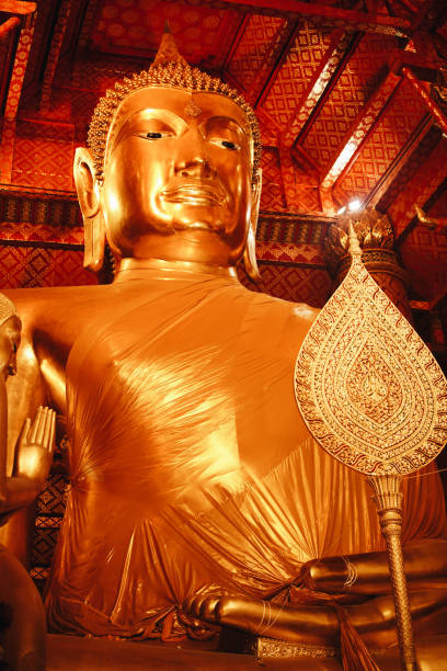 Buddha statue in pubic temple of thailand. Buddha statue in pubic temple of thailand. wat phananchoeng stock pictures, royalty-free photos & images