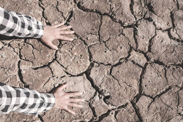 istock The ground cracks caused by drought caused by water shortages. 1133706899