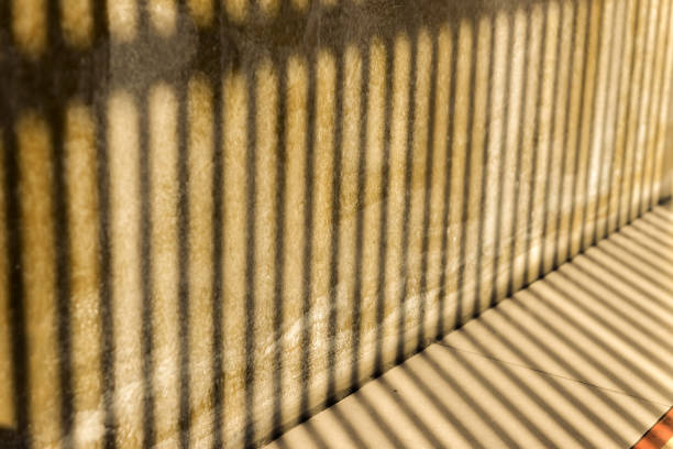 Abstract light and shadow of architecture detail on concrete wall