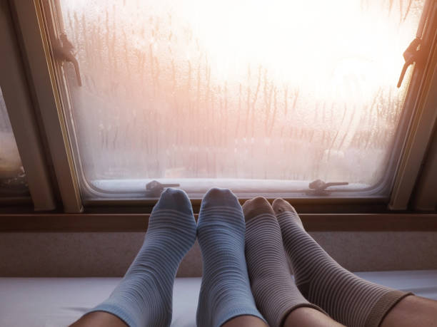 istock Selfie two human feet on bed 1133712753