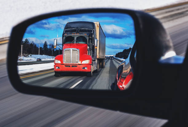 istock Semi Truck in Mirror 1133721796
