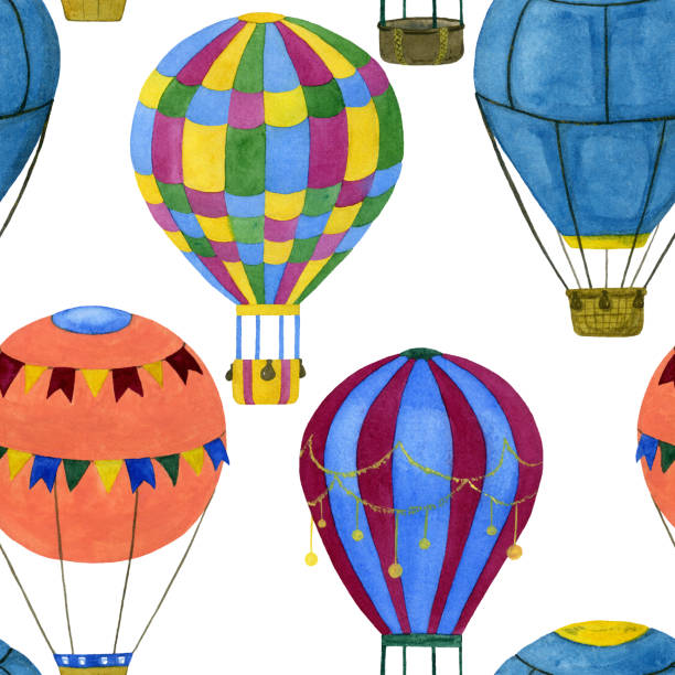 istock Pattern of colorful balloons. Seamless illustration on white background. 1133723843