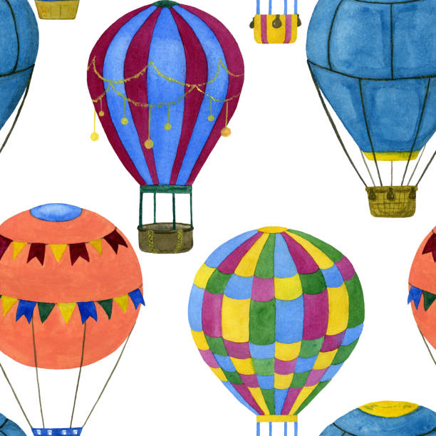 istock Pattern of colorful balloons. Seamless illustration on white background. 1133723845