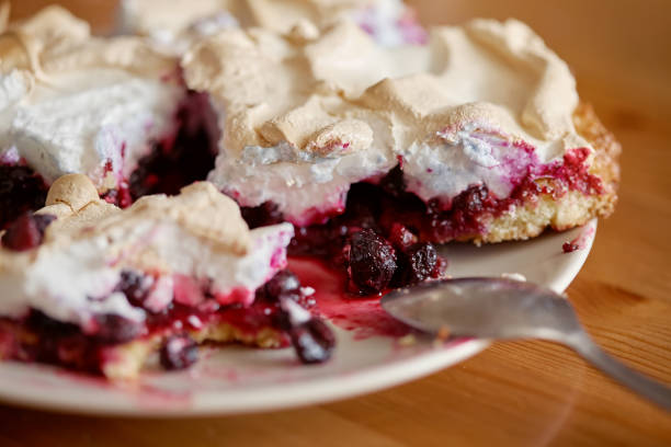 on the plate is a piece of berry dessert