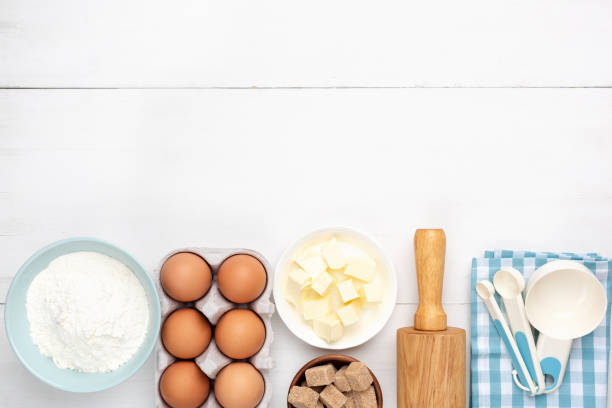 istock Eggs, flour, butter and sugar. Baking ingredients 1133727736