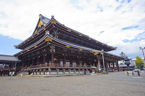 Kyoto, Japan-October 2018 : Higashi Honganji is the largest wooden structure in Kyoto and one of the largest wooden buildings in the world