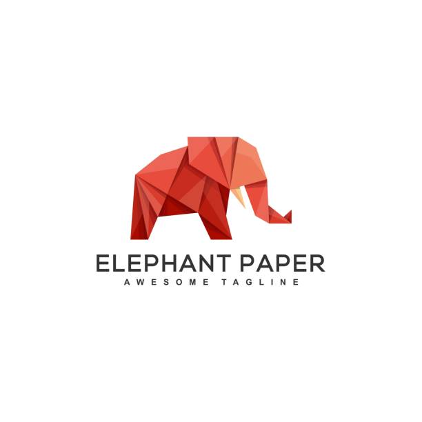 Elephant paper Concept illustration vector Design template Elephant paper Concept illustration vector Design template. 
Suitable for Creative Industry, Multimedia, entertainment, Educations, Shop, and any related business elephant logo stock illustrations