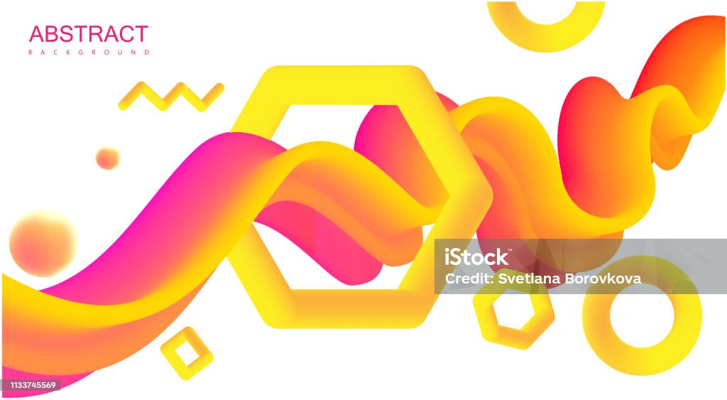 Yellow Spectrum Design Creative Background With Abstract Neon Pink And Yellow Spectrum Pattern ...