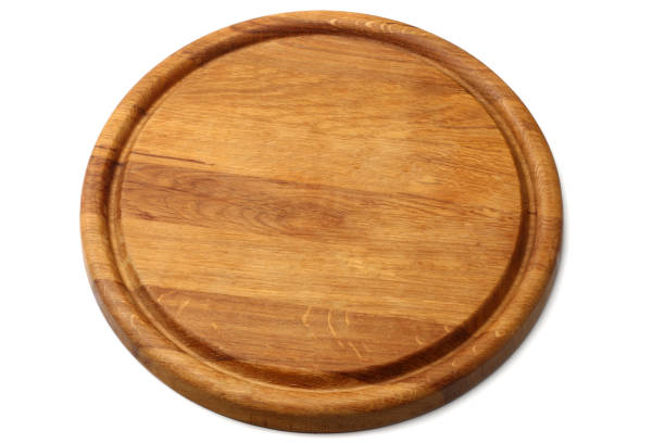 istock round wooden plate isolated on white background 1133748068