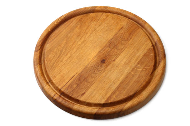 istock round wooden plate isolated on white background 1133748073
