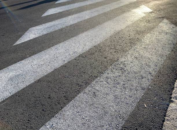 istock Zebra crossing at Madrid with sunlight 1133753255