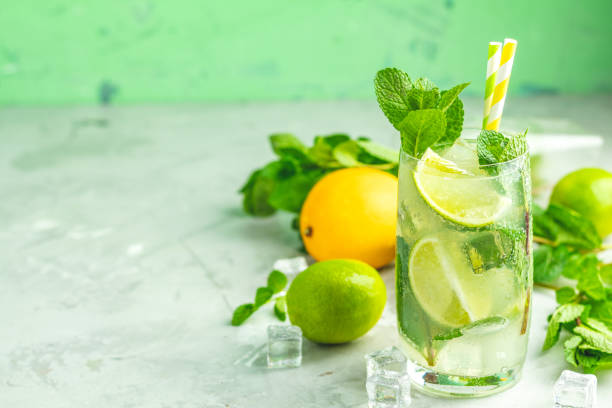 istock Mojito cocktail with lime and mint in highball glass 1133753386