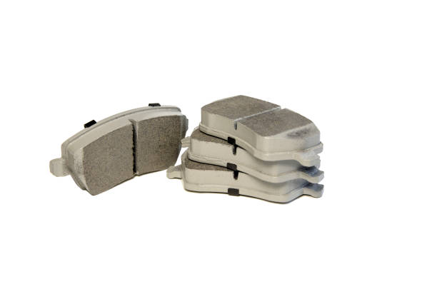 istock Brake pads isolated white background close-up 1133757083