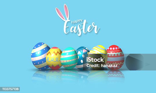 istock Happy Easter background. Vector illustration. 1133757138