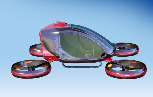 istock Electric Passenger Drone flying in the sky 1133760884