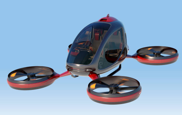 istock Electric Passenger Drone flying in the sky 1133760885