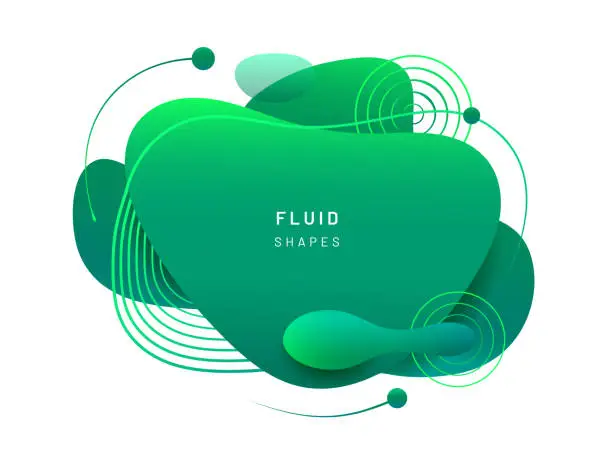 Vector illustration of Fluid blob in 3d shape