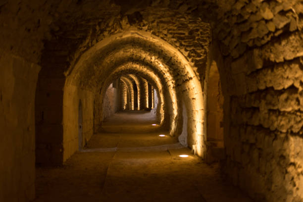 istock Dark cave corridor at Karak in Jordan 1133761294