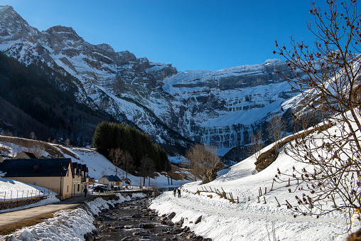 view of a Cirque de Gavarnie in the french Pyrenees mountains