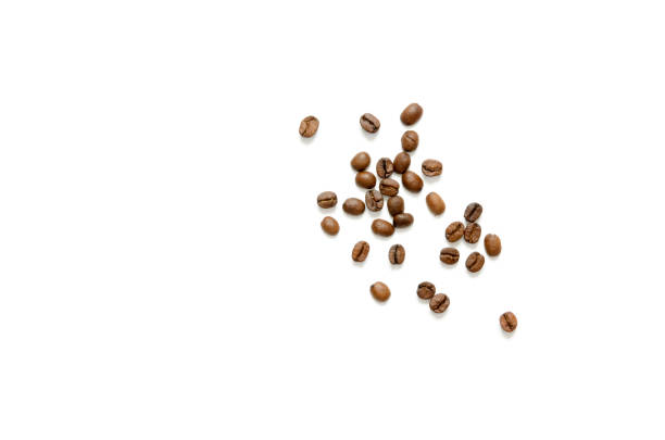 istock Roasted Coffee Beans background texture isolated on white background with copy space for text - Image 1133762640