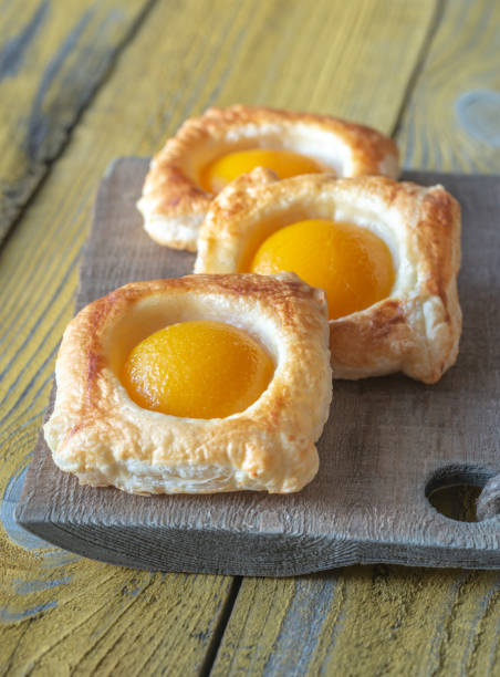 istock Puff pastry with canned peaches 1133762677