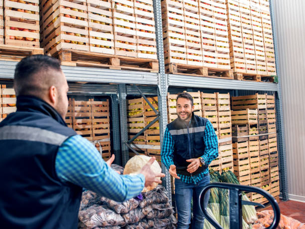 istock Fresh fruits and vegetables in warehouse 1133764371