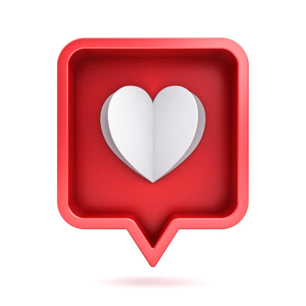 istock 3d social media notification love like paper folding heart icon in red rounded square box pin isolated on white background with shadow 3D rendering 1133766076