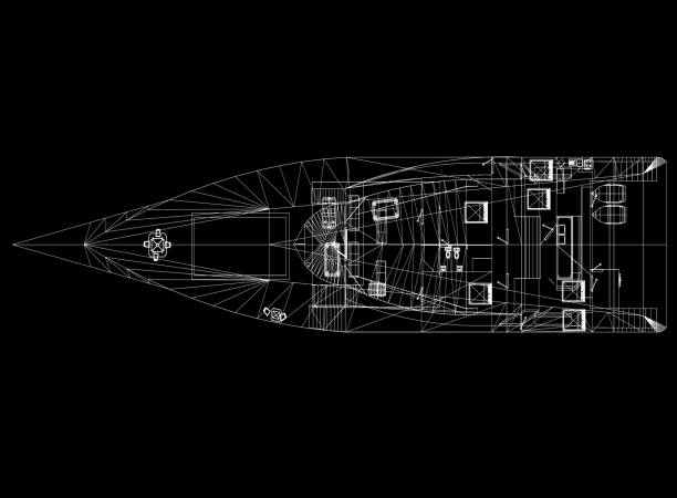 istock Yacht Concept Architect Blueprint 1133766606