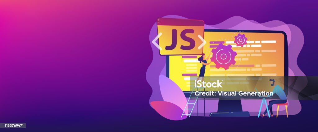 Javascript Concept Banner Header Stock Illustration - Download Image ...
