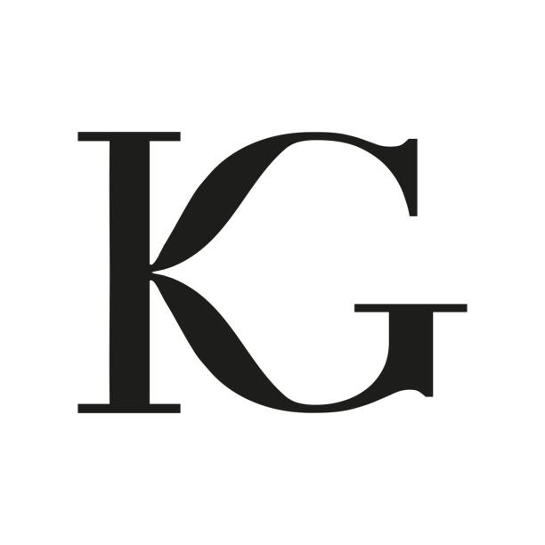 logo listu kg - kilogram stock illustrations