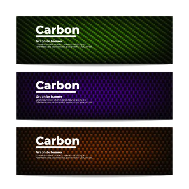 Vector illustration of Carbon fiber banners template