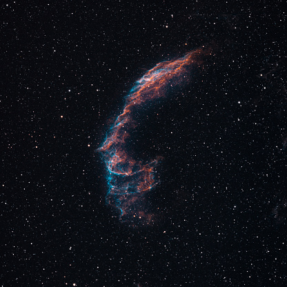Eastern Veil Nebula part of a Cygnus Loop nebula taken with dedicated astrophotography camera on the telescope
