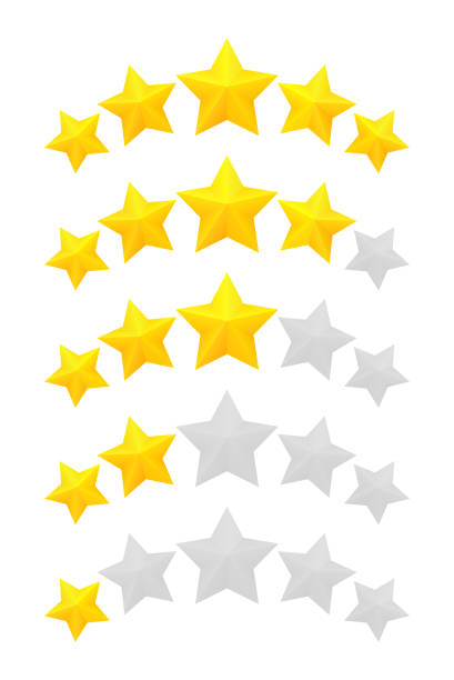 ファイブスター評価 - first class star shape rank gold点のイラスト素材／クリップアート素材／マンガ素材／アイコン素材