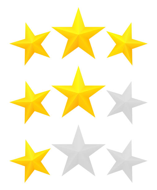 3つ星評価 - first class star shape rank gold点のイラスト素材／クリップアート素材／マンガ素材／アイコン素材