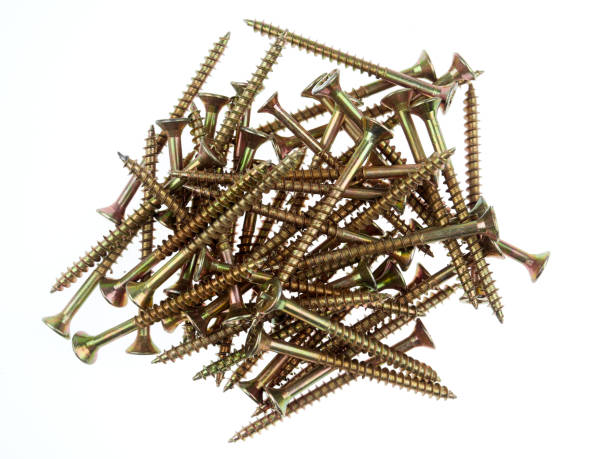 istock Wood screws isolated on white 1133778081